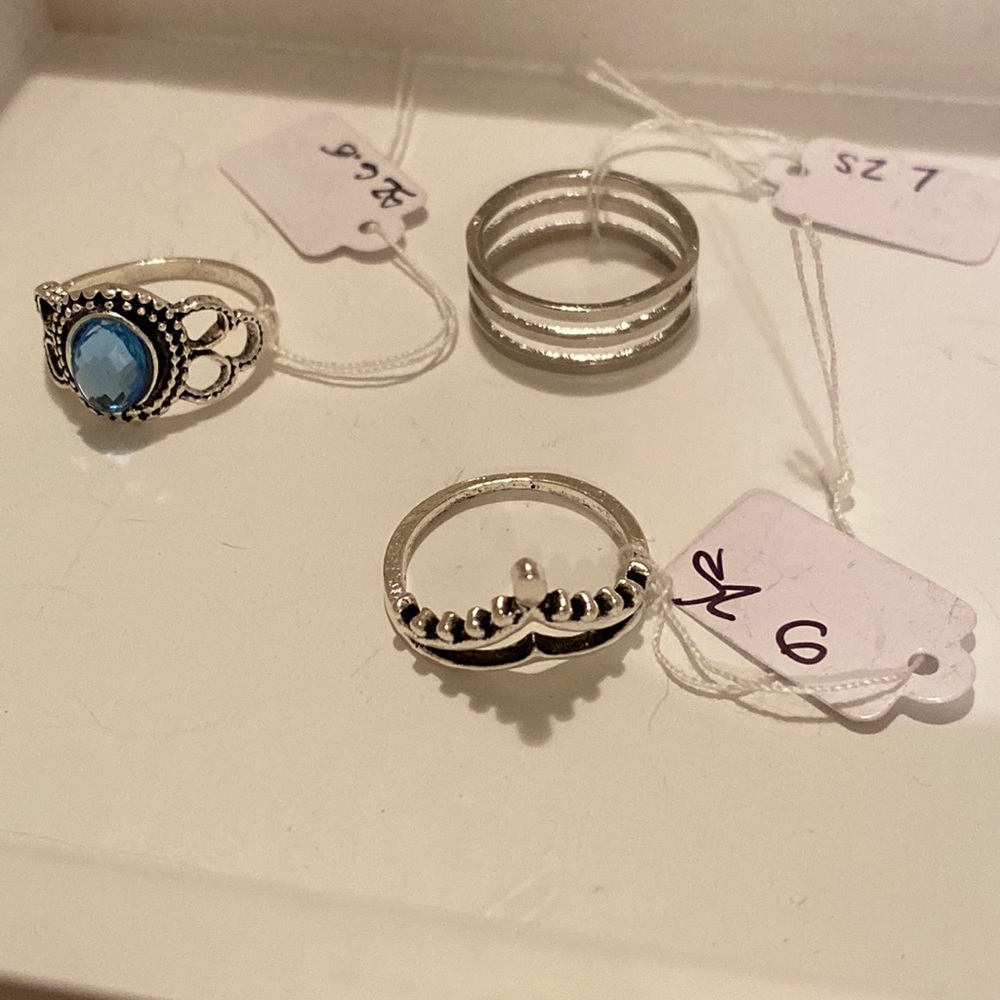 BUNDLE of 3 silver toned rings